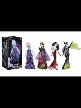 Hasbro Disney Villains Black & Brights 4-Pack Dolls 11” Cruella Maleficent